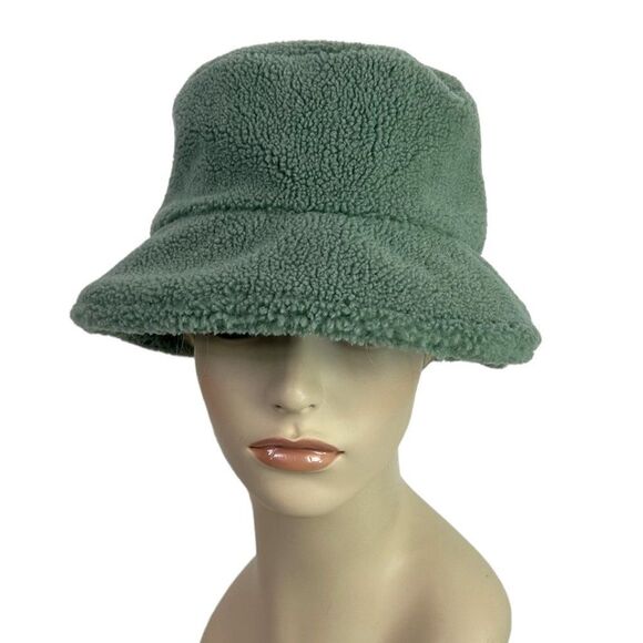 ICHI Denmark Sage Green Fleece Bucket Hat O/S main image 8